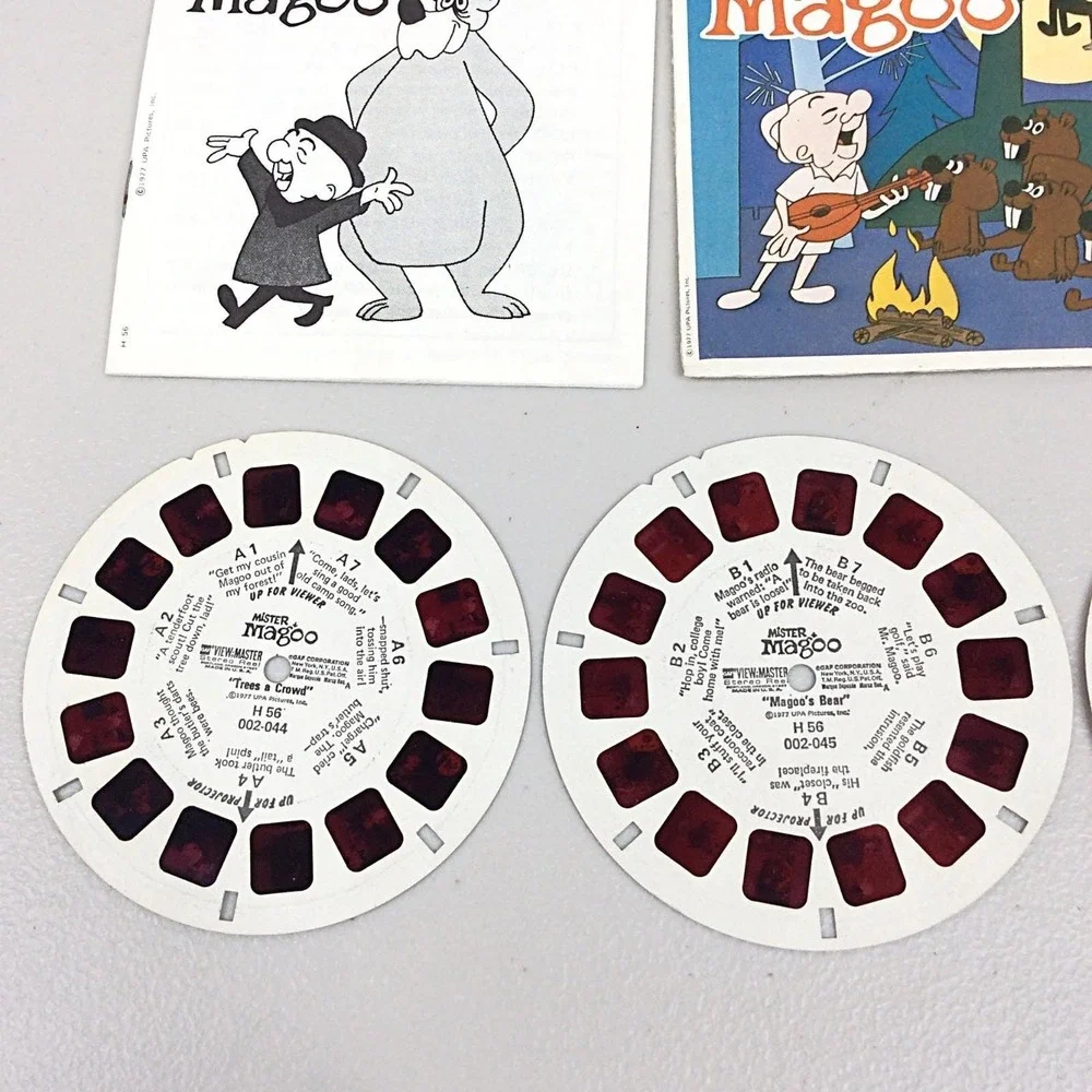 VTG View Master‎ GAF Mister Magoo 3 Reel Set H56 Cartoon Favorites 1977